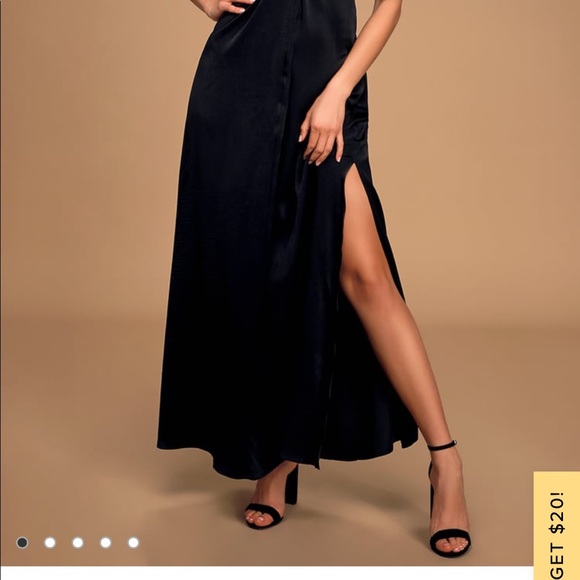Lulus black satin maxi dress - Picture 4 of 4